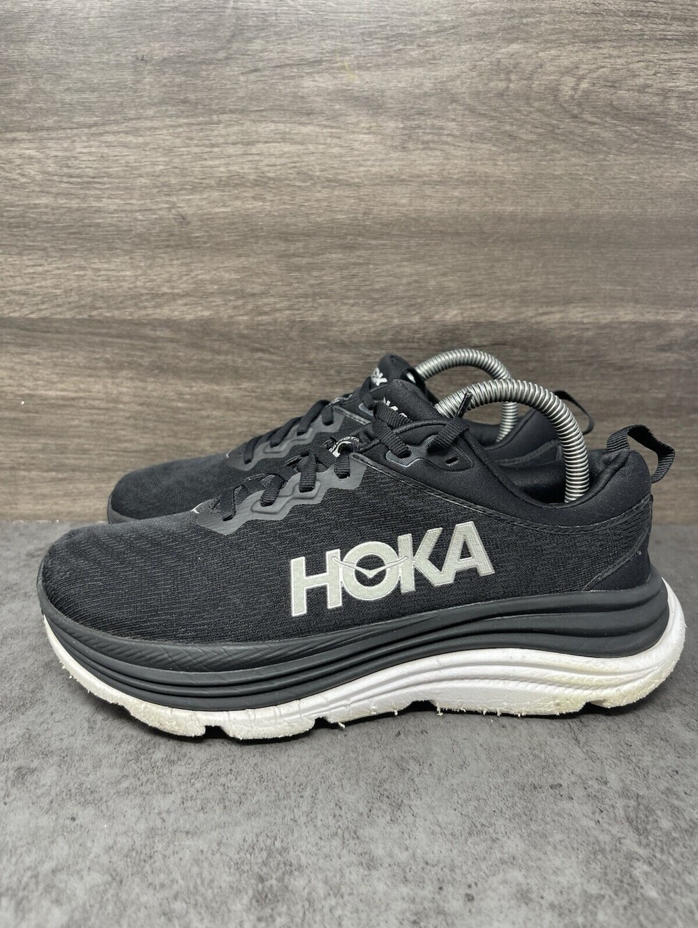 HOKA ONE ONE Gaviota 5 Womens Size 7.5 B Black White Stability Running Shoes